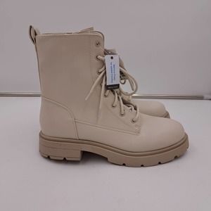 No Boundaries Women 10W Combat Boots Lace-Up/Side Zip Closure Fits True to Size